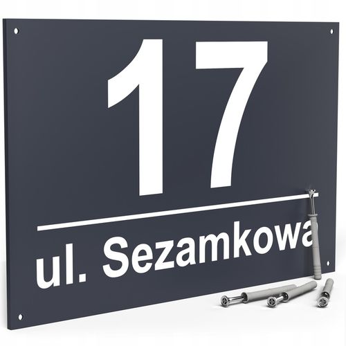 NUMER DOMU numer na dom TABLICZKA ADRESOWA Z NUMEREM DOMU antracyt + KOŁKI na Arena.pl