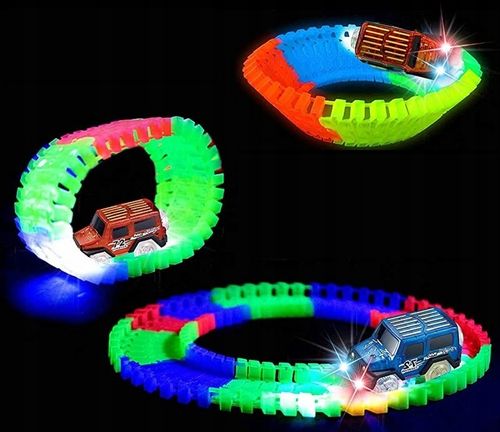 TOR SAMOCHODOWY ŚWIECĄCY 360el + 2 AUTKA MAGIC TRACKS MOST 1808 na Arena.pl