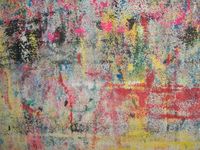 FOTOTAPETA MUR BETON PLAMKI FARBY CZERWONY ŻÓŁTY