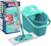 MOP PŁASKI Z WIADREM 6L LEIFHEIT POWERCLEAN ZAPAS 3szt 33cm DRĄZEK 148cm