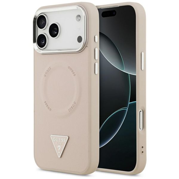 etui guess triangle logo magsafe do      iphone 17 pro różowy zdjęcie 1