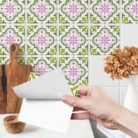 Naklejki Na Płytki Kafelki Zielone ORNAMENTY Mozaika Zestaw 24 szt. 10x10