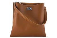 Duża torba damska skórzana na ramię jasnobrązowa