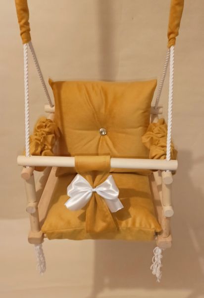 HUŚTAWKA 3w1 DLA DZIECI Żółta DOM POKOJOWA OGRÓD zdjęcie 3