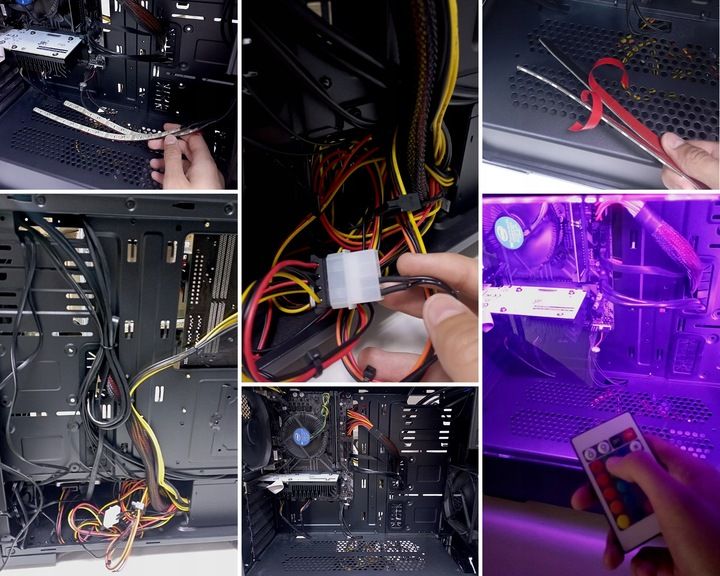 Listwy LED komputera PC tuning PILOT 2x30cm RGB zdjęcie 4