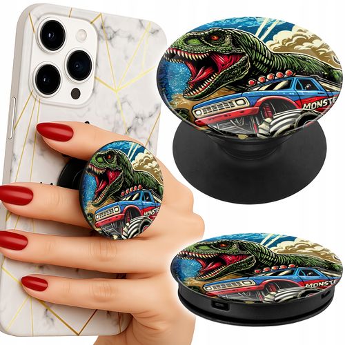 Uchwyt do telefonu Popsocket na palce/stojak DINOZAUR W MONSTERTRUCKU na Arena.pl