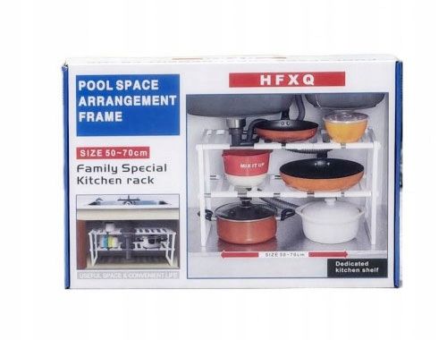 ORGANIZER POD ZLEW SZAFKA REGULOWANA PÓŁKA REGAŁ UNIWERSALNY MODUŁOWY na Arena.pl