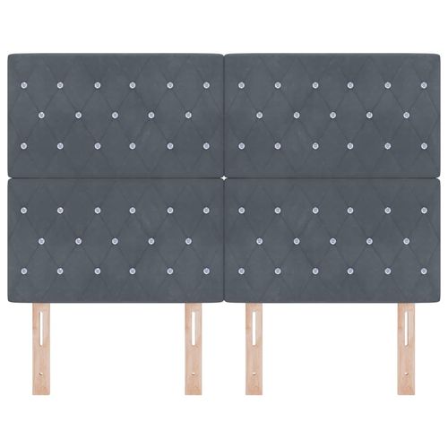 Wezgłowie LED Ze LED Lights Argyle ciemno szary 80 cm Aksamit na Arena.pl