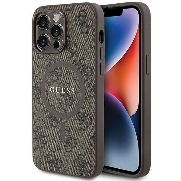 Etui Guess do iPhone 14 Pro, Brązowy, MagSafe zdjęcie 1