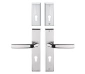 KLAMKA ZEWNĘTRZNA+SZYLD ZEUS 72MM NA WKŁADKĘ LEWA NIKIEL