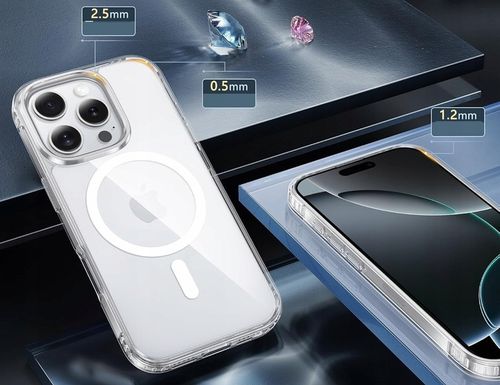 Etui Do iPhone 16 Pro Max +Szkło 9H WZMACNIANE 360° do MAGSAFE CLEAR CASE na Arena.pl