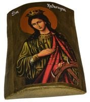Ikona Święta Katarzyna patronka piekarzy, drukarzy, fryzjerów, kolejarzy