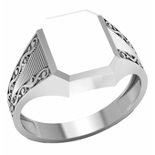 SREBRNY SYGNET Z ORNAMENTAMI SREBRO PRÓBY 925