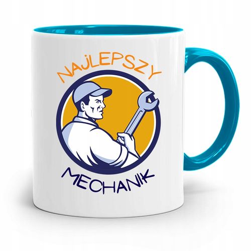Kubek Błękitny Mechanika Najlepszy Mechanik Z Nadrukiem Ze Zdjęciem na Arena.pl