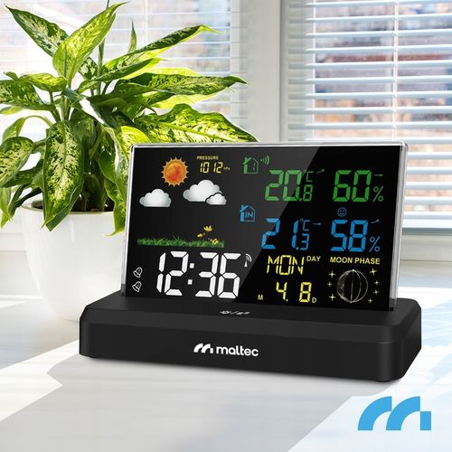 STACJA POGODOWA BEZPRZEWODOWA TERMOMETR BAROMETR CZUJNIK ZEWNĘTRZNY na Arena.pl