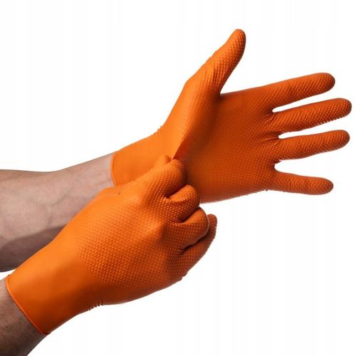Rękawice Nitrylowe Mercator GOGRIP ORANGE Pomarańczowe 50 sztuk L na Arena.pl