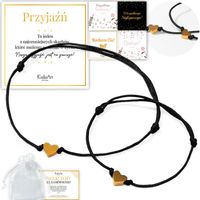 BRANSOLETKI DLA DZIECI DZIEWCZYNKI PRZYJAŹNI CZARNA NA SZNURKU BEST FRIENDS