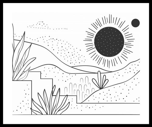 Plakat 50x40cm Linearny Pejzaż na Arena.pl