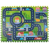 MATA PUZZLE PIANKOWE DO ZABAWY 30X30CM MIASTO 12 ELEMENTÓW