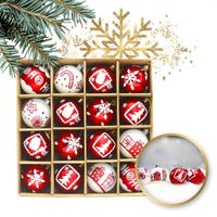 komplet bombek bożonarodzeniowych bombki 16sztuk w opakowaniu czerwone