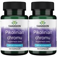 2x Swanson CHROM PIKOLINIAN 200 mcg ODCHUDZANIE CUKRZYCA 100 kaps