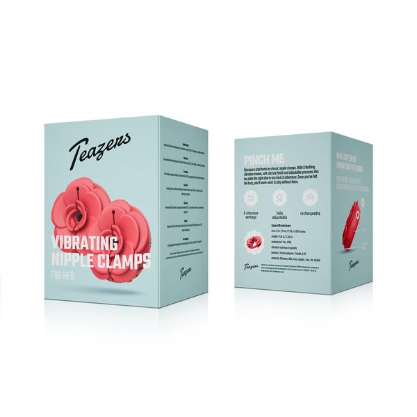 teazers - vibrating nipple clamps - red zdjęcie 1