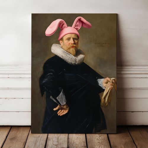 Obraz na płótnie portret królik uszy 50x70 cm na Arena.pl