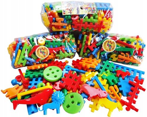 ZESTAW KLOCKI WAFLE MIX 80 EL + WAFLE 48 ADUSIE - 128 elementy na Arena.pl