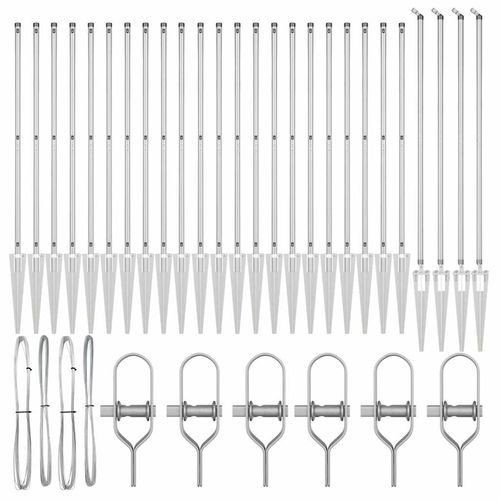 Słupek ogrodzeniowy. 26 pcs Srebrny 3.2 x 3.2 x 180 cm Stal na Arena.pl