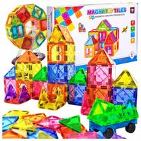 DUŻE KLOCKI MAGNETYCZNE Magnetic Tiles 3D KONSTRUKCYJNE zestaw XXL 80 el
