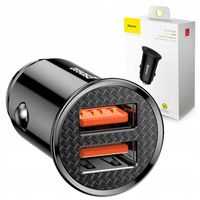 BASEUS SZYBKA ŁADOWARKA SAMOCHODOWA 2x USB 30W MOCNA DO GNIAZD ZAPALNICZKI