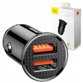 BASEUS SZYBKA ŁADOWARKA SAMOCHODOWA 2x USB 30W MOCNA DO GNIAZD ZAPALNICZKI