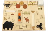 Tablica Manipulacyjna XL sensoryka "LAS" zwierzęta Montessori 50 X 37,5 cm