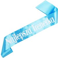 Najlepsza trenerka - jasnoniebieska szarfa z białym napisem