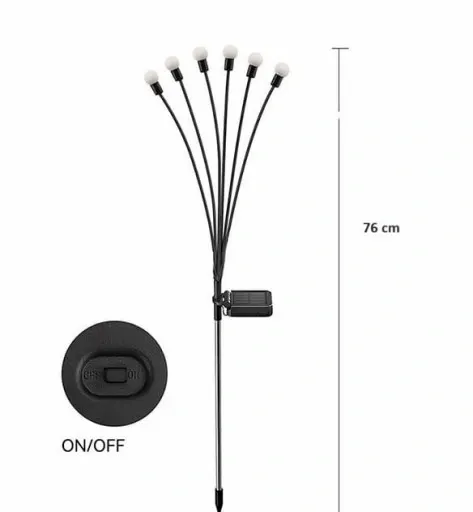 Lampa solarna biała zimna dekoracja taras balkon ogród kuleczki 6led P-376 zdjęcie 8