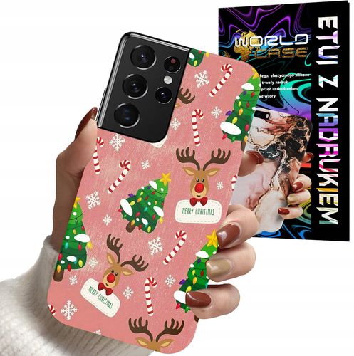 ETUI CASE DO SAMSUNG S21 ULTRA - ŚWIĄTECZNE WZORY NA ŚWIĘTA RENIFER CHOINKA na Arena.pl