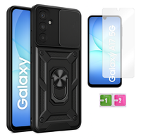 Etui pancerne do SAMSUNG GALAXY A17 / A26 5G Slide Ring czarny case + szkło