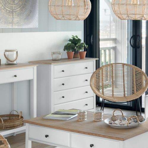 Komoda Solen 4 szuflady biała na Arena.pl