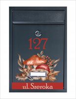 SKRZYNKA POCZTOWA NA LISTY z twoim napisem ADRESEM NUMEREM DOMU antracytowa