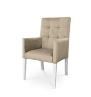 Fotel CAROL / beżowy / noga biała / R21