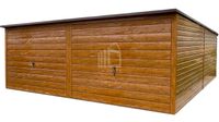 Garaż blaszany 6x6m 2x brama uchylna rynny ID1037