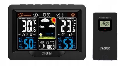 Bezprzewodowa stacja pogody ZEGAR HIGROMETR first austria na Arena.pl
