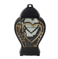 Znicz kapliczka GLAMUR Ażur Mały serce małe złoty 33 cm wys.