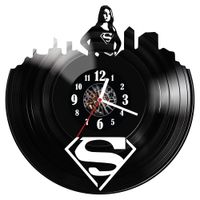 Zegar ścienny z płyty winylowej Superwoman 98.14