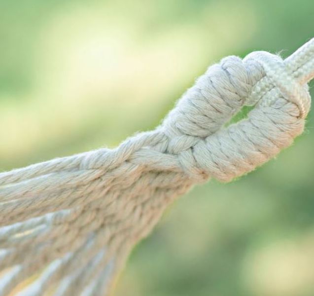 Hamak z poprzeczką dwuosobowy beżowy zdjęcie 5