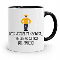 Kubek Czarny Dla Taksówkarza Kto Jeździ Taksówką Z Nadrukiem Ze Zdjęciem