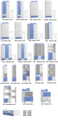 duża komoda dziecięca CLOUDS N12 pokój dziecka 120x47 w.95 szuflady na Arena.pl