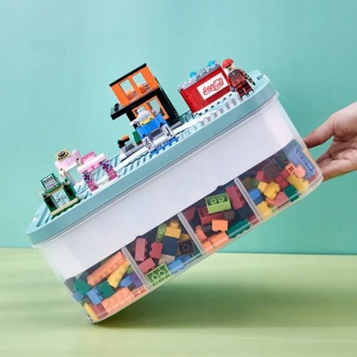 PUDEŁKO NA KLOCKI POJEMNIK NA LEGO PLASTIKOWE Z PRZEGRÓDKAMI 4 POZIOM na Arena.pl