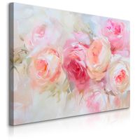 Obraz Do Sypialni Salonu Pastelowe Róże Kwiaty Natura Rośliny 120cm x 80cm