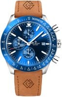zegarek męski giewont chronograph sapphire brązowo niebieski gw8720-a2